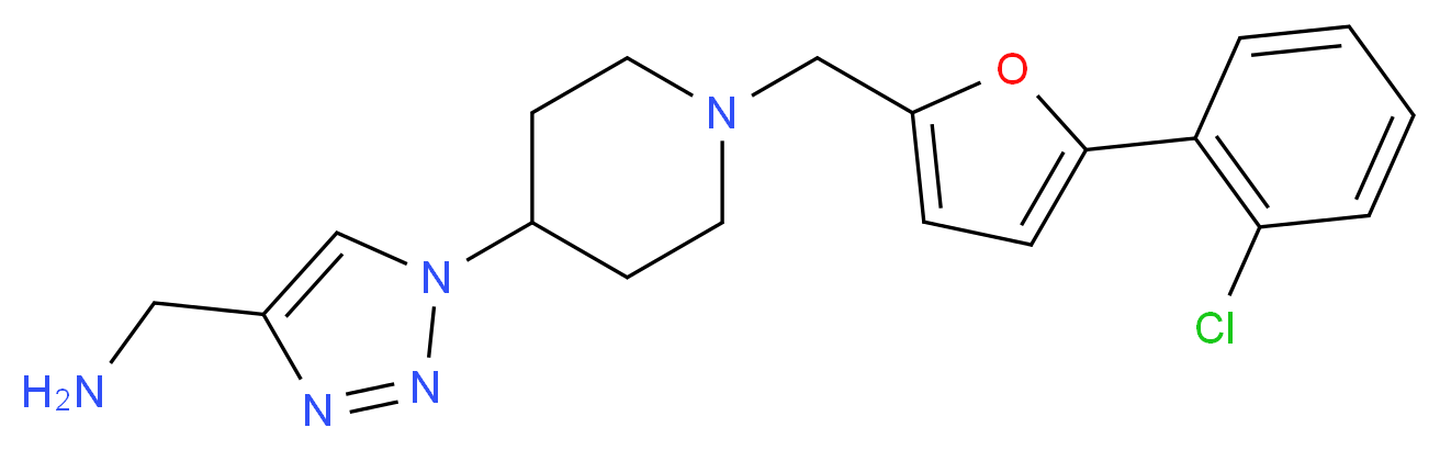 1-[1-(1-{[5-(2-chlorophenyl)-2-furyl]methyl}-4-piperidinyl)-1H-1,2,3-triazol-4-yl]methanamine_Molecular_structure_CAS_)