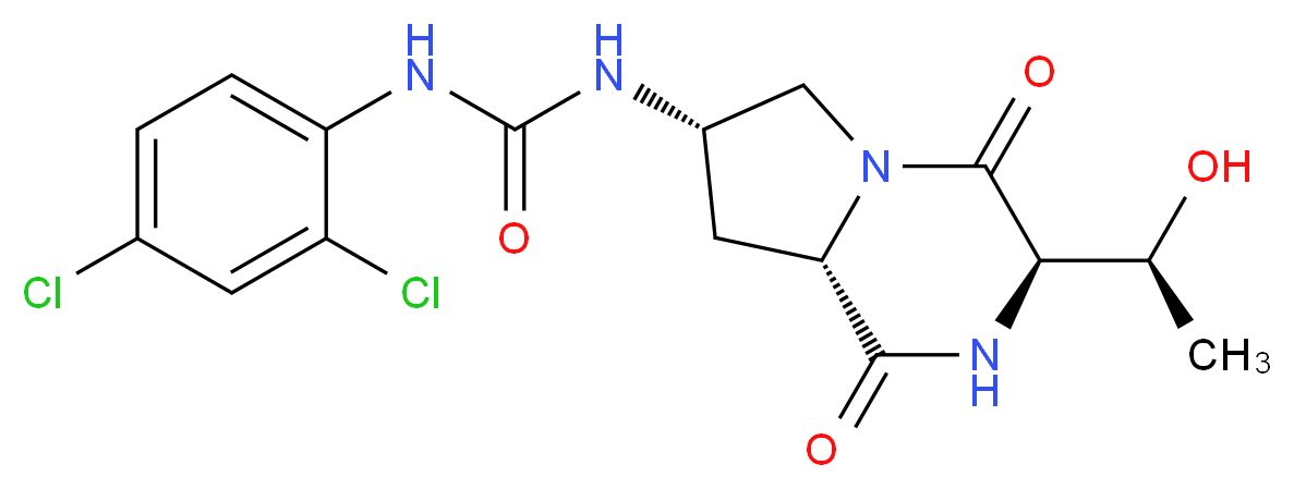 N-(2,4-dichlorophenyl)-N'-{(3R,7S,8aS)-3-[(1S)-1-hydroxyethyl]-1,4-dioxooctahydropyrrolo[1,2-a]pyrazin-7-yl}urea_Molecular_structure_CAS_)