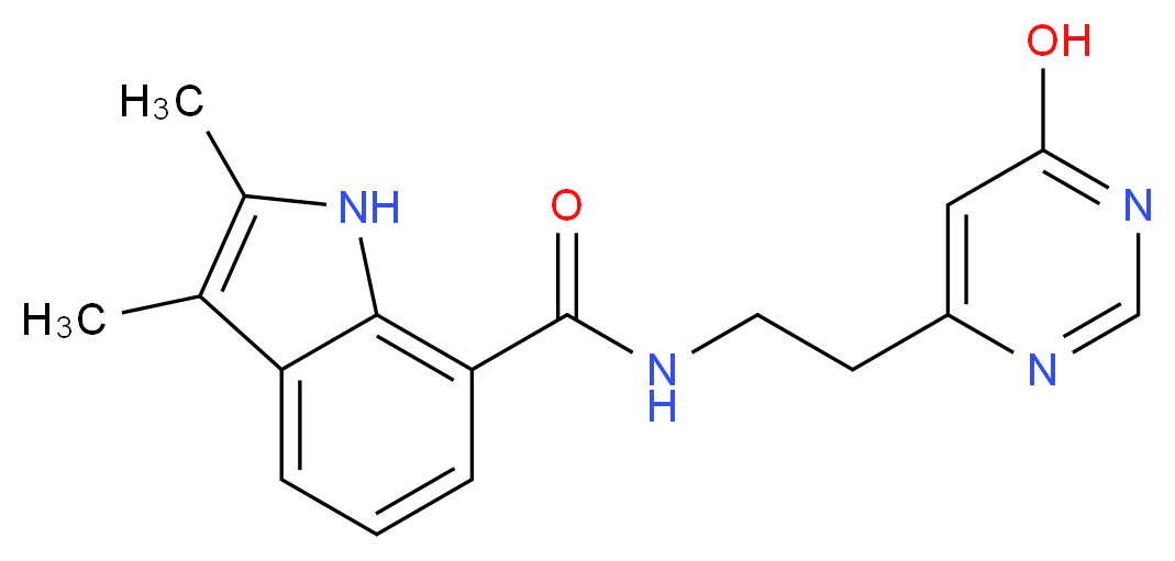 N-[2-(6-hydroxypyrimidin-4-yl)ethyl]-2,3-dimethyl-1H-indole-7-carboxamide_Molecular_structure_CAS_)