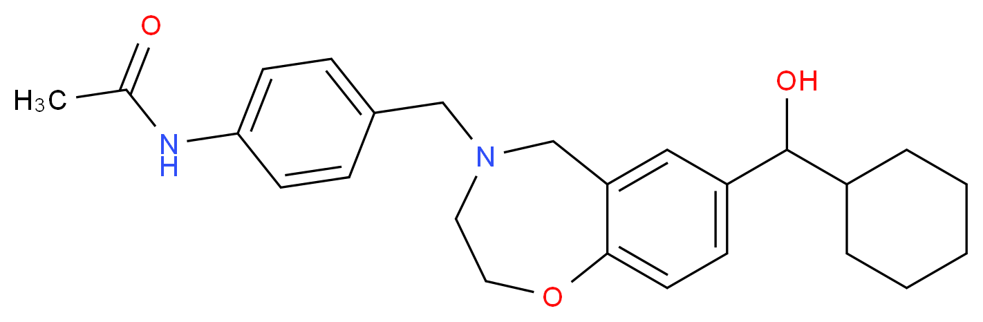 N-(4-{[7-[cyclohexyl(hydroxy)methyl]-2,3-dihydro-1,4-benzoxazepin-4(5H)-yl]methyl}phenyl)acetamide_Molecular_structure_CAS_)