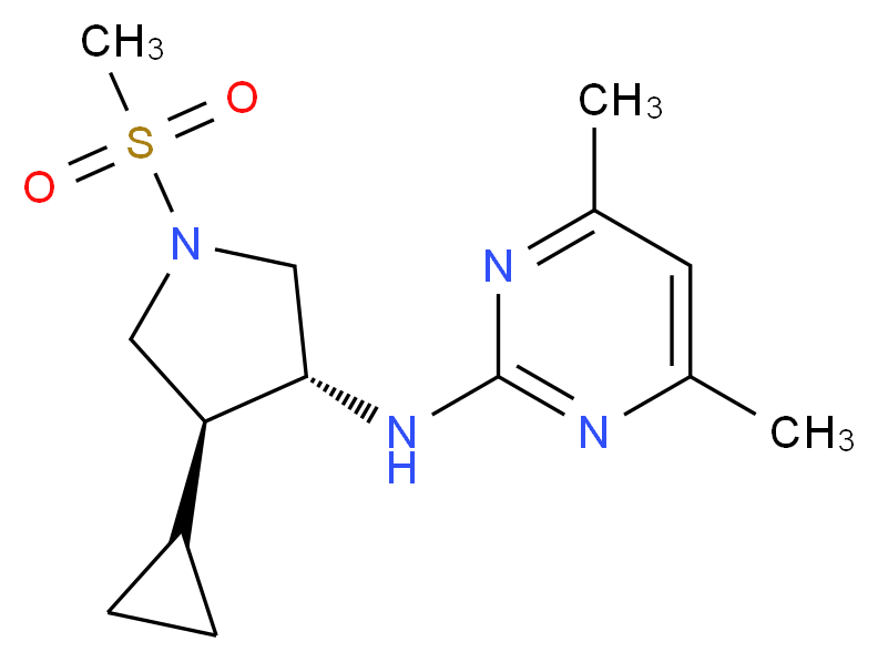 N-[(3R*,4S*)-4-cyclopropyl-1-(methylsulfonyl)-3-pyrrolidinyl]-4,6-dimethyl-2-pyrimidinamine_Molecular_structure_CAS_)