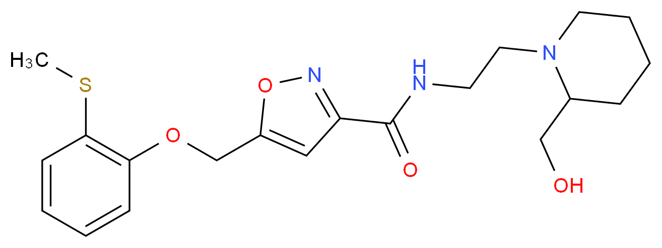 N-{2-[2-(hydroxymethyl)-1-piperidinyl]ethyl}-5-{[2-(methylthio)phenoxy]methyl}-3-isoxazolecarboxamide_Molecular_structure_CAS_)
