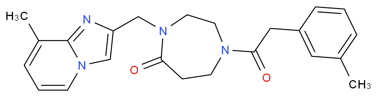 4-[(8-methylimidazo[1,2-a]pyridin-2-yl)methyl]-1-[(3-methylphenyl)acetyl]-1,4-diazepan-5-one_Molecular_structure_CAS_)