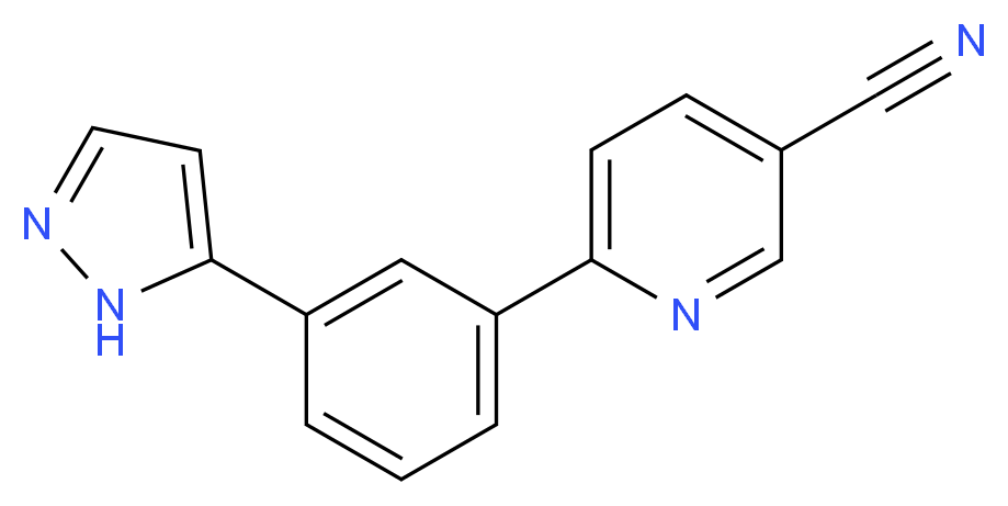 6-[3-(1H-pyrazol-5-yl)phenyl]nicotinonitrile_Molecular_structure_CAS_)