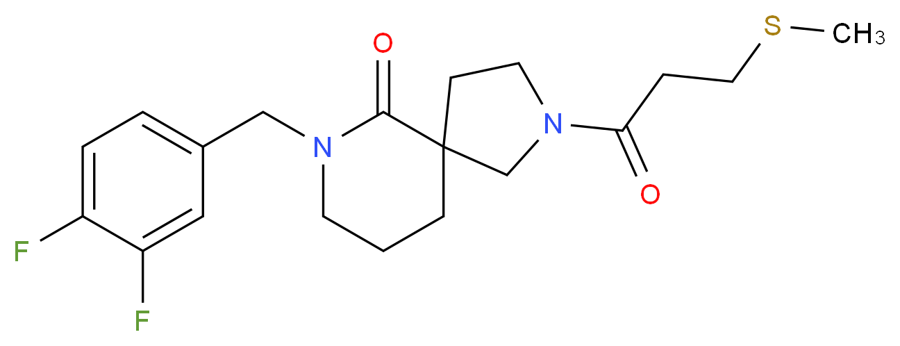 7-(3,4-difluorobenzyl)-2-[3-(methylthio)propanoyl]-2,7-diazaspiro[4.5]decan-6-one_Molecular_structure_CAS_)