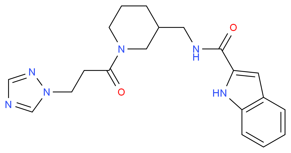 N-({1-[3-(1H-1,2,4-triazol-1-yl)propanoyl]-3-piperidinyl}methyl)-1H-indole-2-carboxamide_Molecular_structure_CAS_)