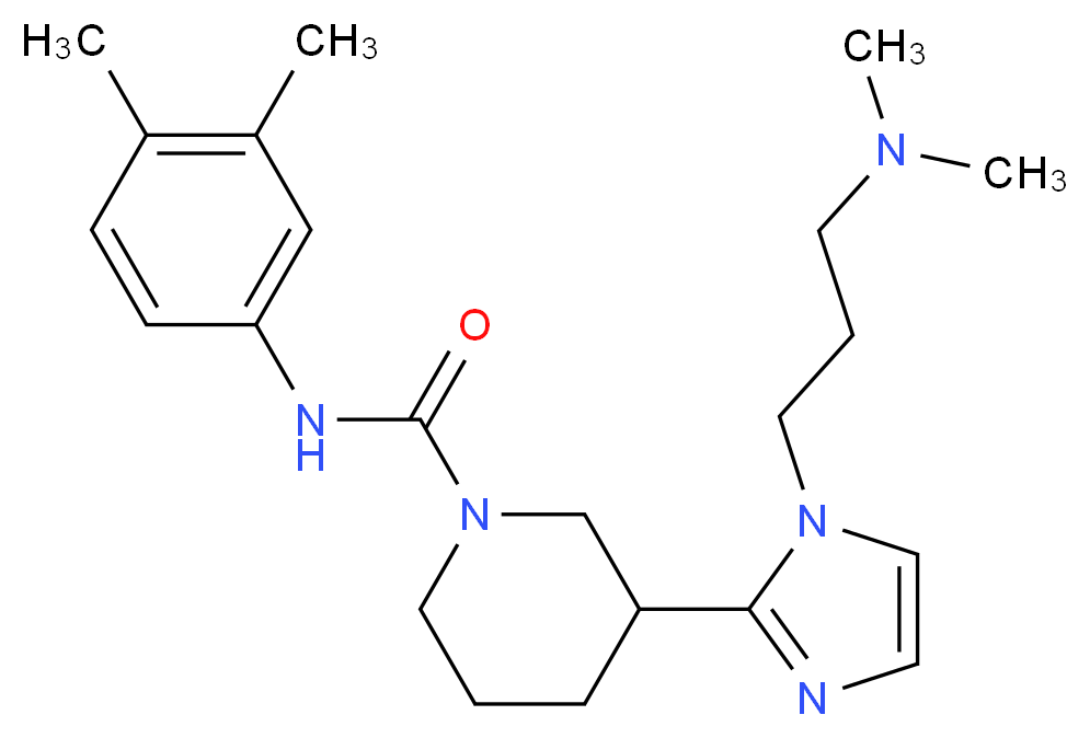 3-{1-[3-(dimethylamino)propyl]-1H-imidazol-2-yl}-N-(3,4-dimethylphenyl)piperidine-1-carboxamide_Molecular_structure_CAS_)
