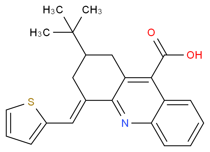 2-tert-Butyl-4-thiophen-2-ylmethylene-1,2,3,4-tetrahydro-acridine-9-carboxylic acid_Molecular_structure_CAS_)