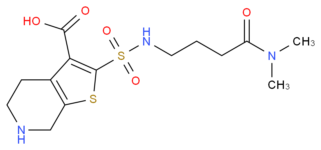 2-({[4-(dimethylamino)-4-oxobutyl]amino}sulfonyl)-4,5,6,7-tetrahydrothieno[2,3-c]pyridine-3-carboxylic acid_Molecular_structure_CAS_)