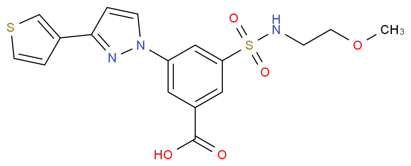 3-{[(2-methoxyethyl)amino]sulfonyl}-5-[3-(3-thienyl)-1H-pyrazol-1-yl]benzoic acid_Molecular_structure_CAS_)