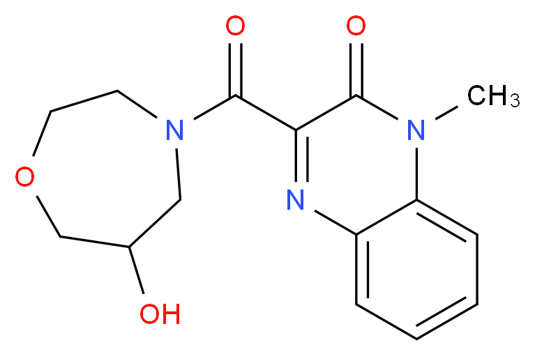 3-[(6-hydroxy-1,4-oxazepan-4-yl)carbonyl]-1-methylquinoxalin-2(1H)-one_Molecular_structure_CAS_)