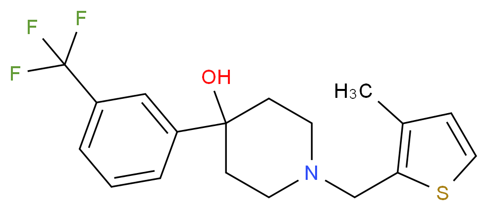 1-[(3-methyl-2-thienyl)methyl]-4-[3-(trifluoromethyl)phenyl]-4-piperidinol_Molecular_structure_CAS_)