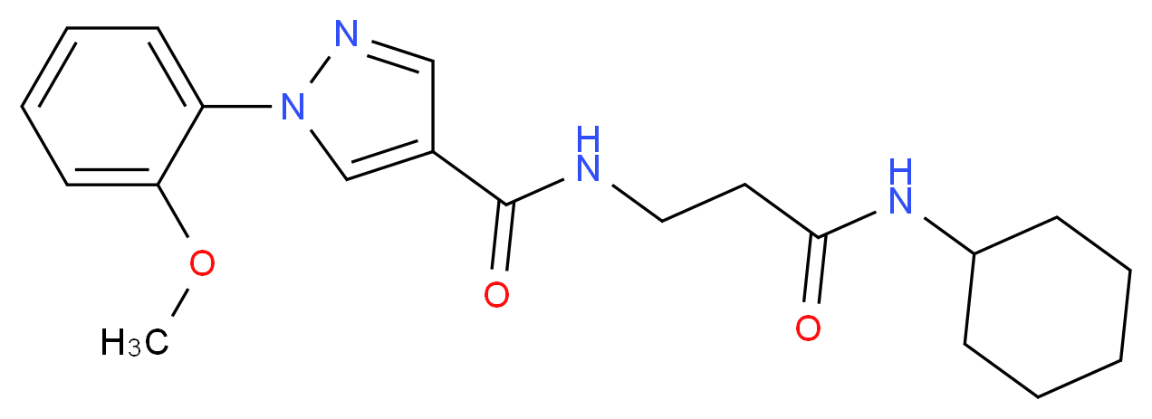 N-[3-(cyclohexylamino)-3-oxopropyl]-1-(2-methoxyphenyl)-1H-pyrazole-4-carboxamide (non-preferred name)_Molecular_structure_CAS_)
