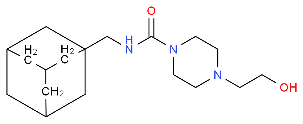 N-(1-Adamantylmethyl)-4-(2-hydroxyethyl)piperazine-1-carboxamide_Molecular_structure_CAS_)