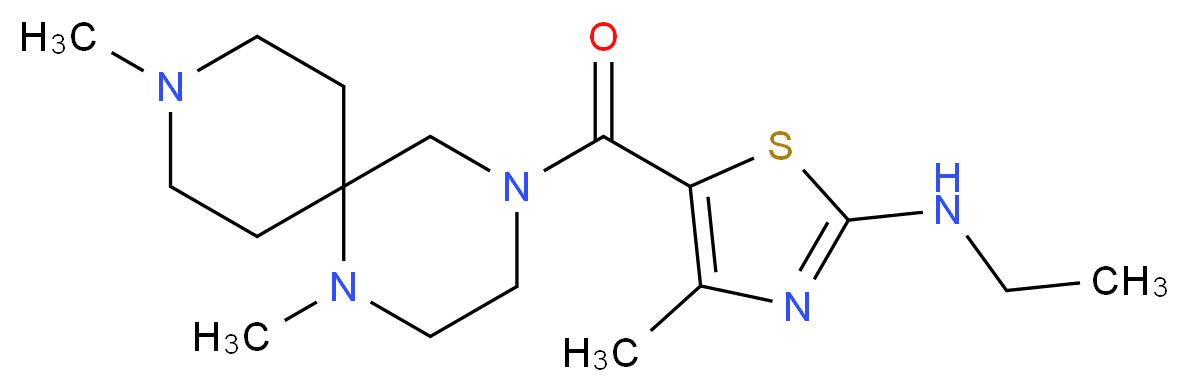 5-[(1,9-dimethyl-1,4,9-triazaspiro[5.5]undec-4-yl)carbonyl]-N-ethyl-4-methyl-1,3-thiazol-2-amine_Molecular_structure_CAS_)