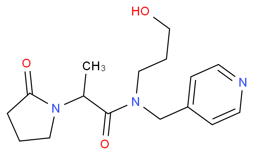 N-(3-hydroxypropyl)-2-(2-oxopyrrolidin-1-yl)-N-(pyridin-4-ylmethyl)propanamide_Molecular_structure_CAS_)