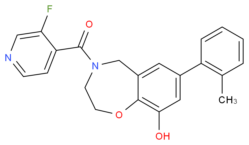 4-(3-fluoroisonicotinoyl)-7-(2-methylphenyl)-2,3,4,5-tetrahydro-1,4-benzoxazepin-9-ol_Molecular_structure_CAS_)