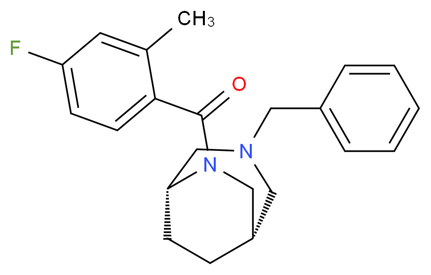 (1S*,5R*)-3-benzyl-6-(4-fluoro-2-methylbenzoyl)-3,6-diazabicyclo[3.2.2]nonane_Molecular_structure_CAS_)