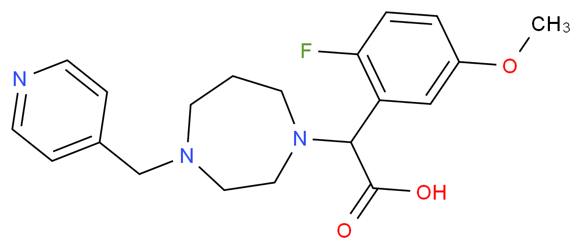 (2-fluoro-5-methoxyphenyl)[4-(pyridin-4-ylmethyl)-1,4-diazepan-1-yl]acetic acid_Molecular_structure_CAS_)