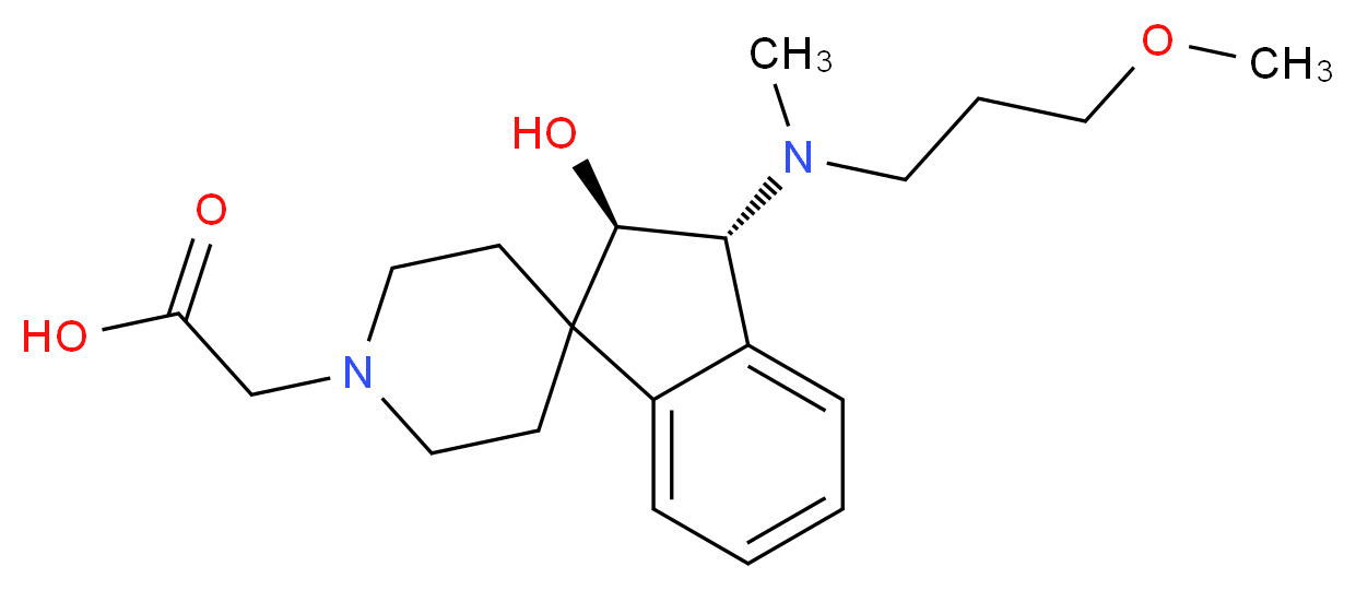 {(2R*,3R*)-2-hydroxy-3-[(3-methoxypropyl)(methyl)amino]-2,3-dihydro-1'H-spiro[indene-1,4'-piperidin]-1'-yl}acetic acid_Molecular_structure_CAS_)