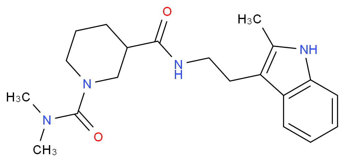 N~1~,N~1~-dimethyl-N~3~-[2-(2-methyl-1H-indol-3-yl)ethyl]-1,3-piperidinedicarboxamide_Molecular_structure_CAS_)