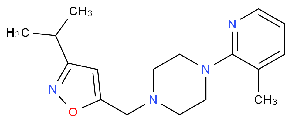 1-[(3-isopropylisoxazol-5-yl)methyl]-4-(3-methylpyridin-2-yl)piperazine_Molecular_structure_CAS_)