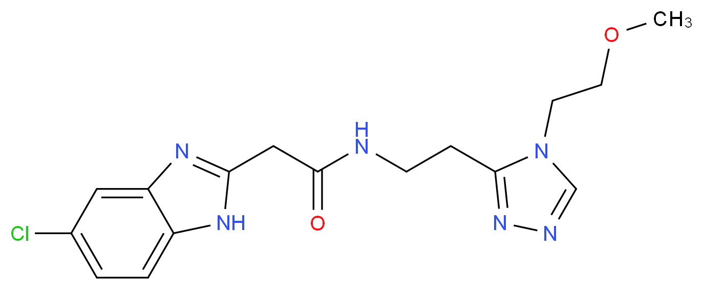2-(5-chloro-1H-benzimidazol-2-yl)-N-{2-[4-(2-methoxyethyl)-4H-1,2,4-triazol-3-yl]ethyl}acetamide_Molecular_structure_CAS_)