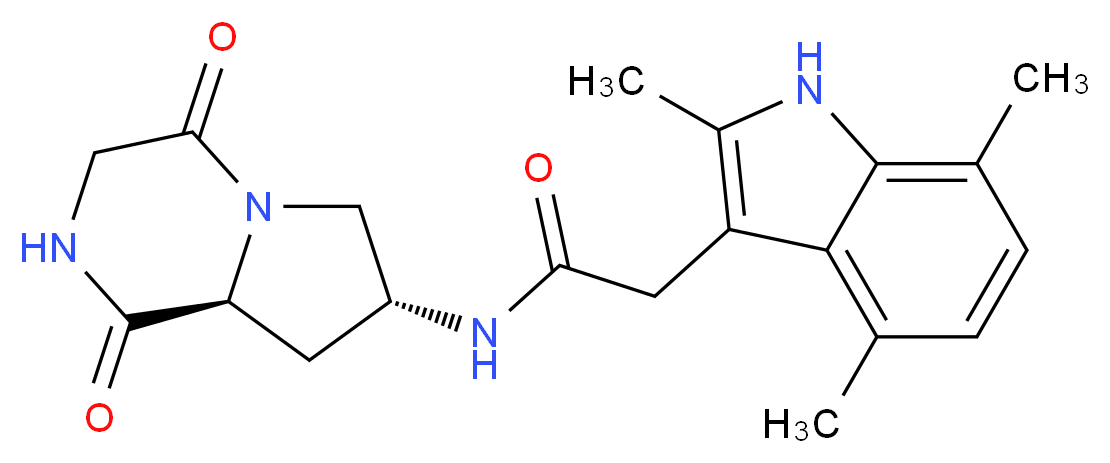 N-[(7R,8aS)-1,4-dioxooctahydropyrrolo[1,2-a]pyrazin-7-yl]-2-(2,4,7-trimethyl-1H-indol-3-yl)acetamide_Molecular_structure_CAS_)