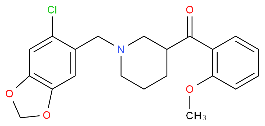 {1-[(6-chloro-1,3-benzodioxol-5-yl)methyl]-3-piperidinyl}(2-methoxyphenyl)methanone_Molecular_structure_CAS_)