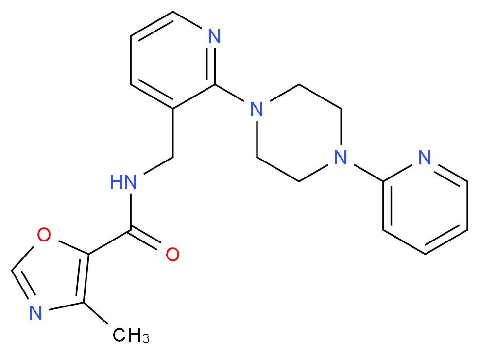4-methyl-N-({2-[4-(2-pyridinyl)-1-piperazinyl]-3-pyridinyl}methyl)-1,3-oxazole-5-carboxamide_Molecular_structure_CAS_)