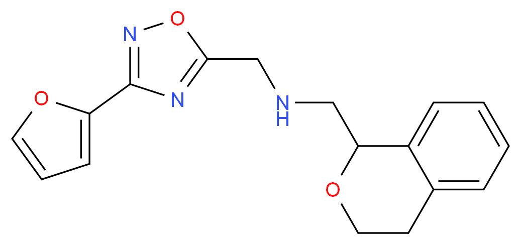 (3,4-dihydro-1H-isochromen-1-ylmethyl){[3-(2-furyl)-1,2,4-oxadiazol-5-yl]methyl}amine_Molecular_structure_CAS_)
