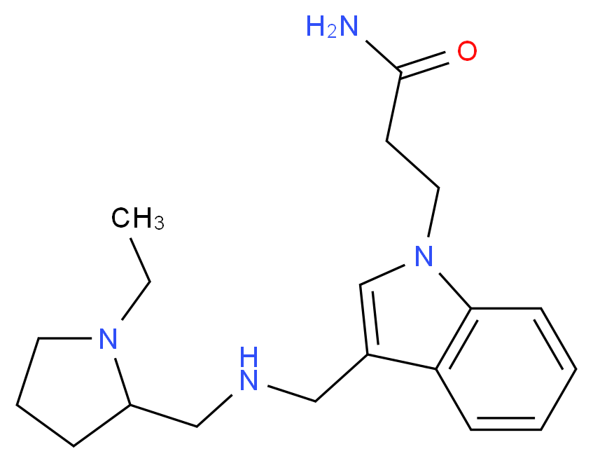 3-[3-({[(1-ethylpyrrolidin-2-yl)methyl]amino}methyl)-1H-indol-1-yl]propanamide_Molecular_structure_CAS_)