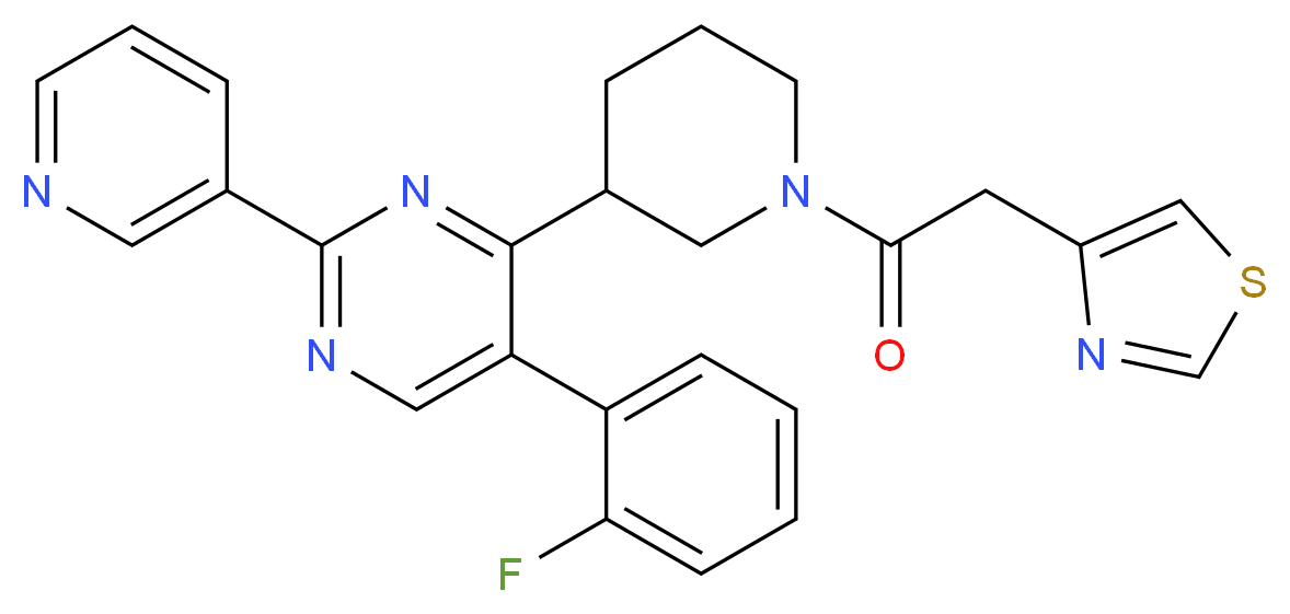 5-(2-fluorophenyl)-2-(3-pyridinyl)-4-[1-(1,3-thiazol-4-ylacetyl)-3-piperidinyl]pyrimidine_Molecular_structure_CAS_)