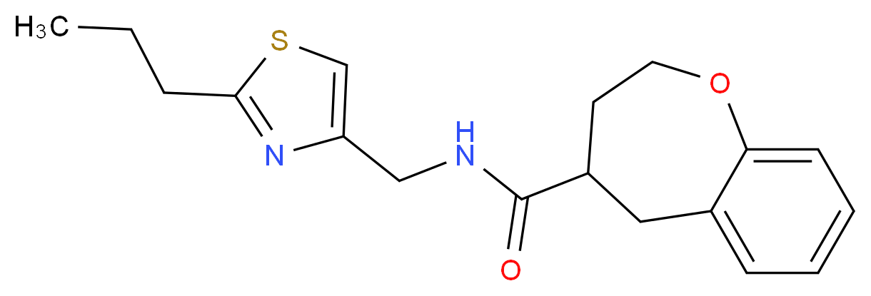 N-[(2-propyl-1,3-thiazol-4-yl)methyl]-2,3,4,5-tetrahydro-1-benzoxepine-4-carboxamide_Molecular_structure_CAS_)