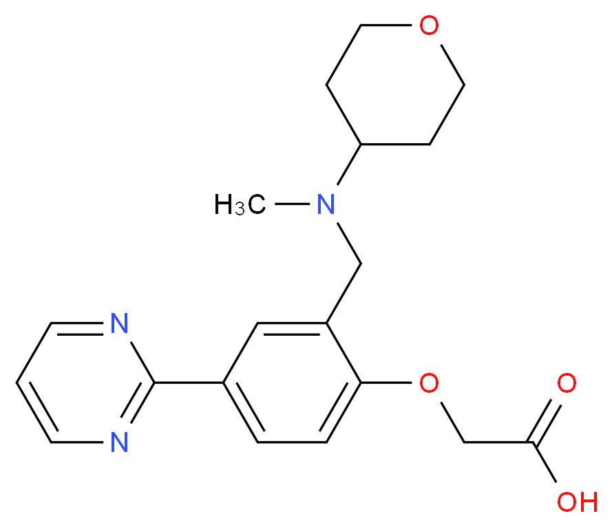(2-{[methyl(tetrahydro-2H-pyran-4-yl)amino]methyl}-4-pyrimidin-2-ylphenoxy)acetic acid_Molecular_structure_CAS_)