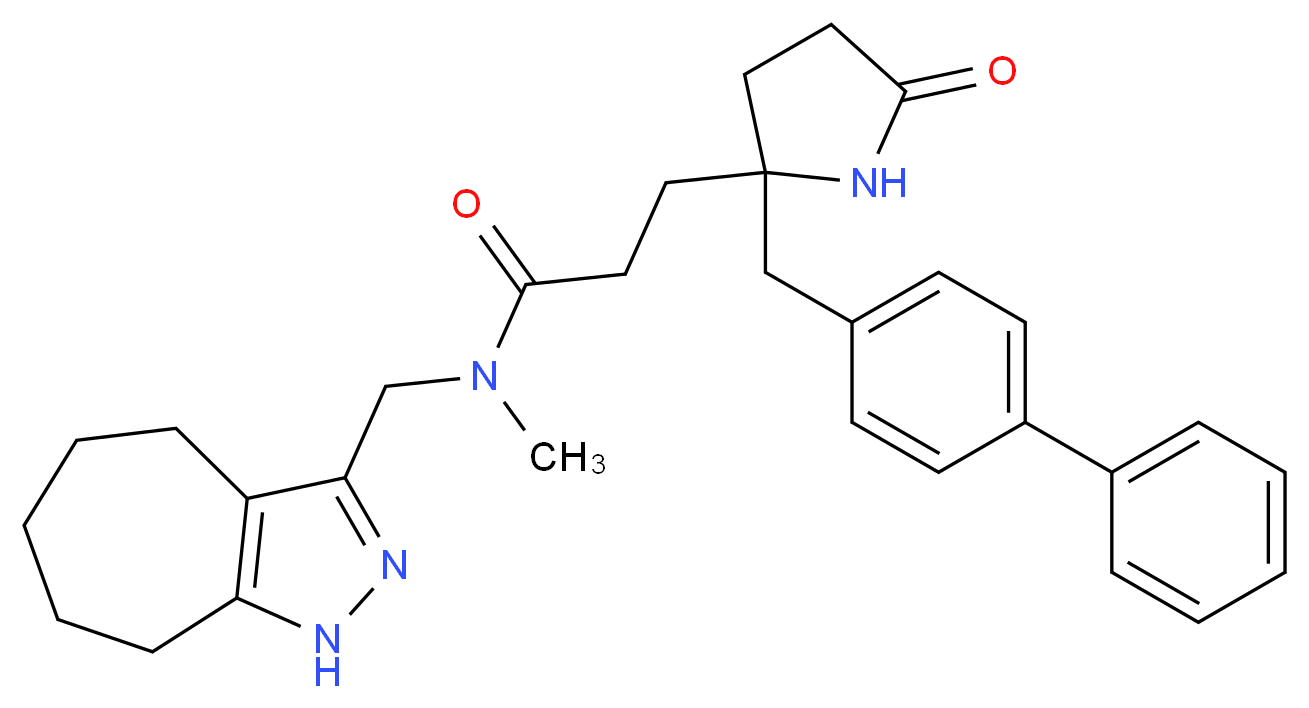 3-[2-(4-biphenylylmethyl)-5-oxo-2-pyrrolidinyl]-N-(1,4,5,6,7,8-hexahydrocyclohepta[c]pyrazol-3-ylmethyl)-N-methylpropanamide_Molecular_structure_CAS_)
