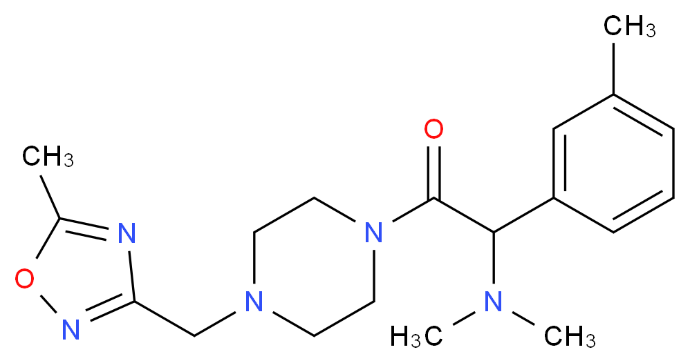 N,N-dimethyl-2-{4-[(5-methyl-1,2,4-oxadiazol-3-yl)methyl]-1-piperazinyl}-1-(3-methylphenyl)-2-oxoethanamine_Molecular_structure_CAS_)