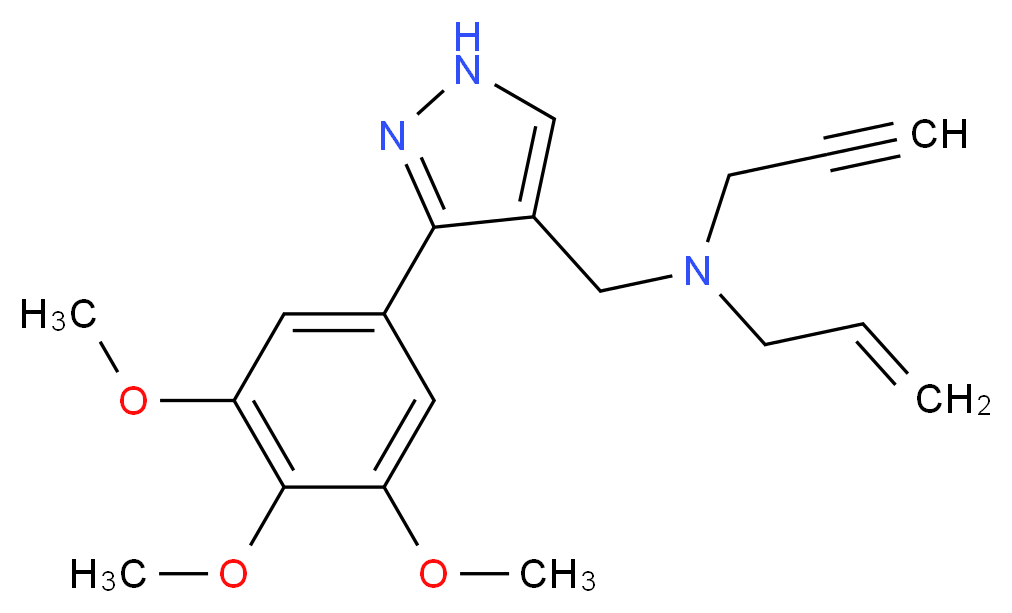N-2-propyn-1-yl-N-{[3-(3,4,5-trimethoxyphenyl)-1H-pyrazol-4-yl]methyl}-2-propen-1-amine_Molecular_structure_CAS_)