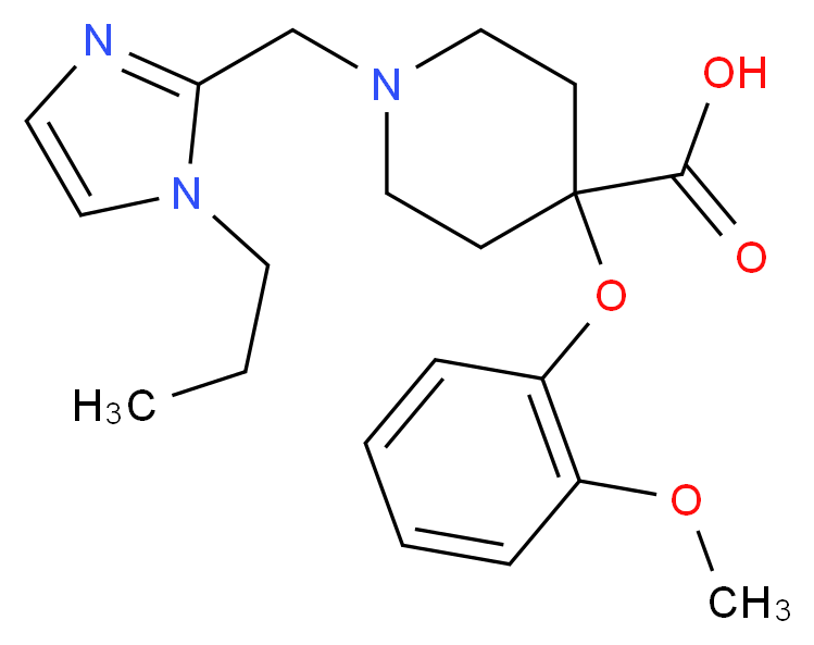 4-(2-methoxyphenoxy)-1-[(1-propyl-1H-imidazol-2-yl)methyl]piperidine-4-carboxylic acid_Molecular_structure_CAS_)