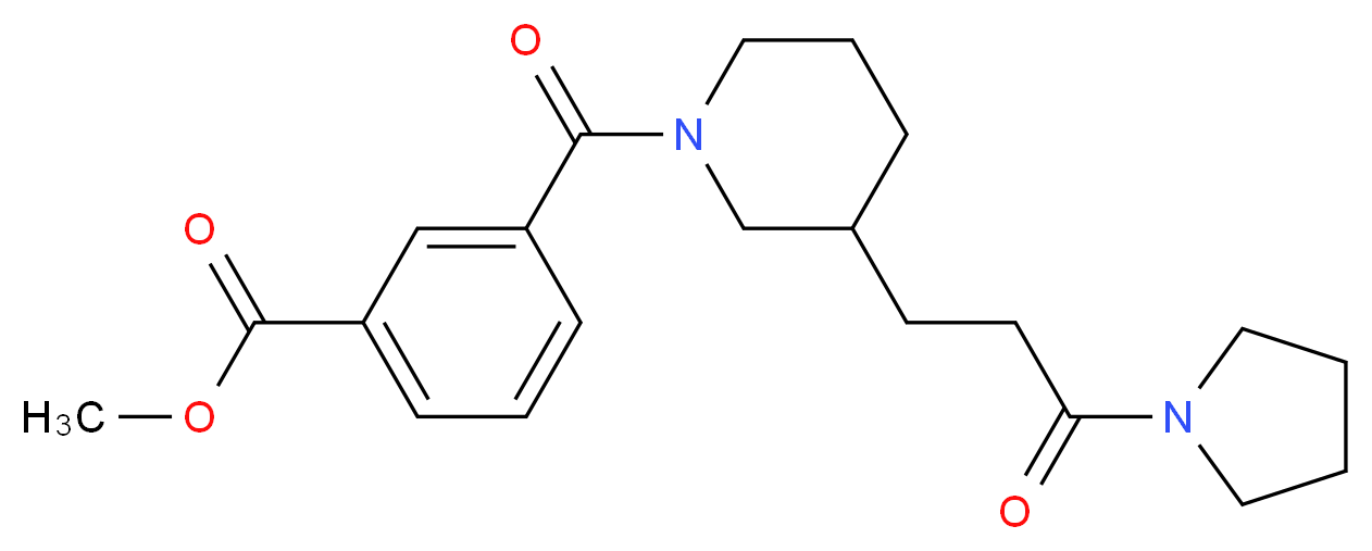 methyl 3-({3-[3-oxo-3-(1-pyrrolidinyl)propyl]-1-piperidinyl}carbonyl)benzoate_Molecular_structure_CAS_)