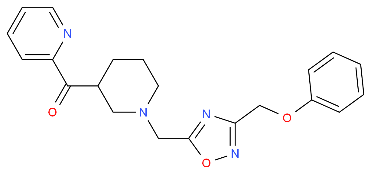 (1-{[3-(phenoxymethyl)-1,2,4-oxadiazol-5-yl]methyl}-3-piperidinyl)(2-pyridinyl)methanone_Molecular_structure_CAS_)