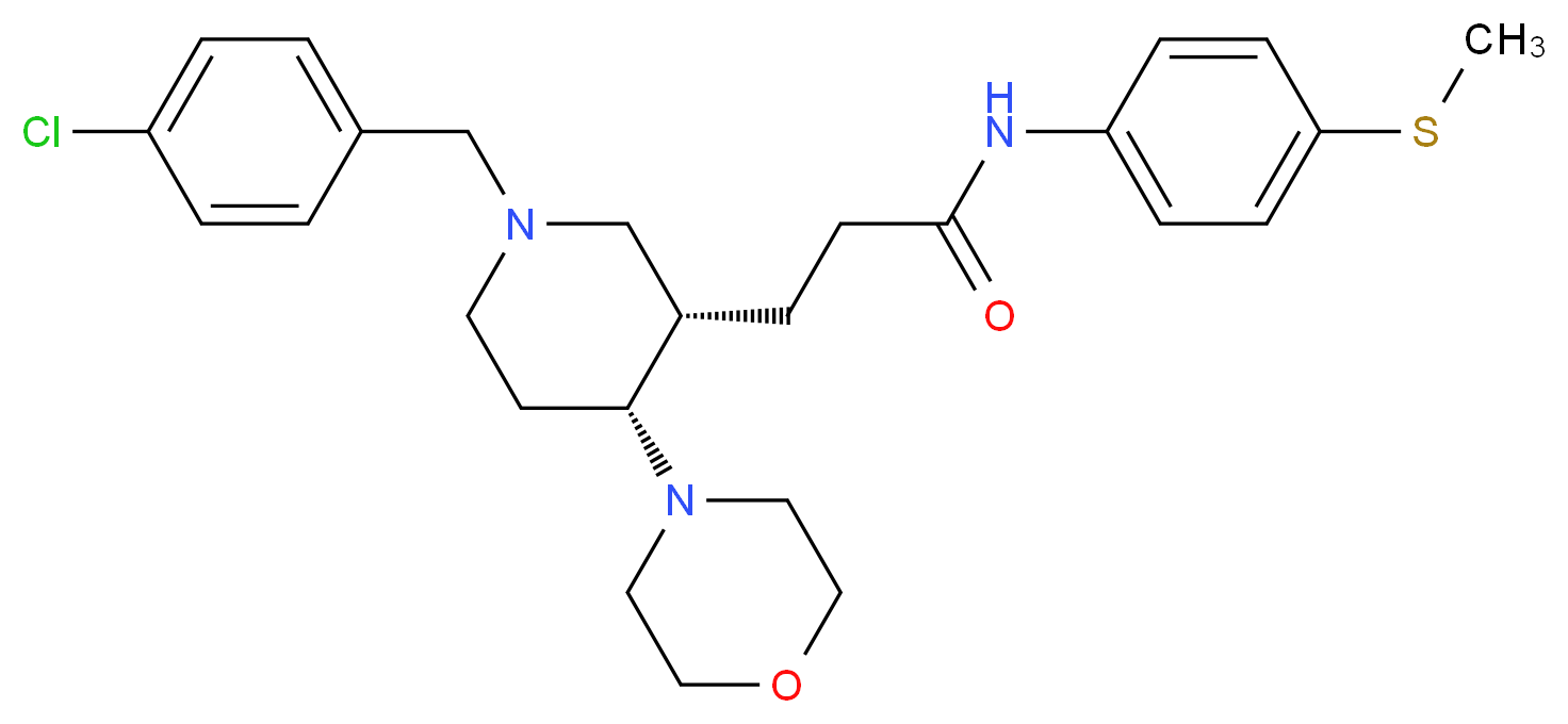 3-[(3S*,4R*)-1-(4-chlorobenzyl)-4-(4-morpholinyl)-3-piperidinyl]-N-[4-(methylthio)phenyl]propanamide_Molecular_structure_CAS_)