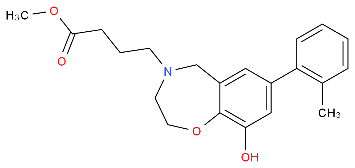 methyl 4-[9-hydroxy-7-(2-methylphenyl)-2,3-dihydro-1,4-benzoxazepin-4(5H)-yl]butanoate_Molecular_structure_CAS_)