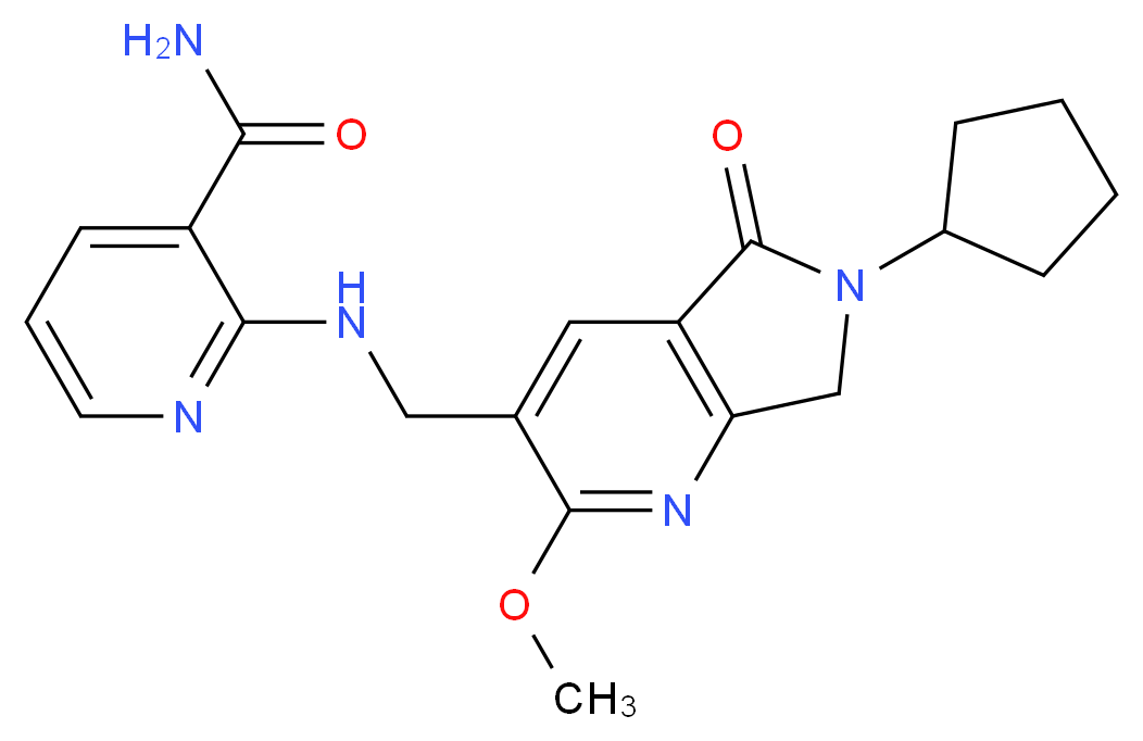 2-{[(6-cyclopentyl-2-methoxy-5-oxo-6,7-dihydro-5H-pyrrolo[3,4-b]pyridin-3-yl)methyl]amino}nicotinamide_Molecular_structure_CAS_)