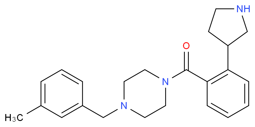1-(3-methylbenzyl)-4-[2-(3-pyrrolidinyl)benzoyl]piperazine_Molecular_structure_CAS_)