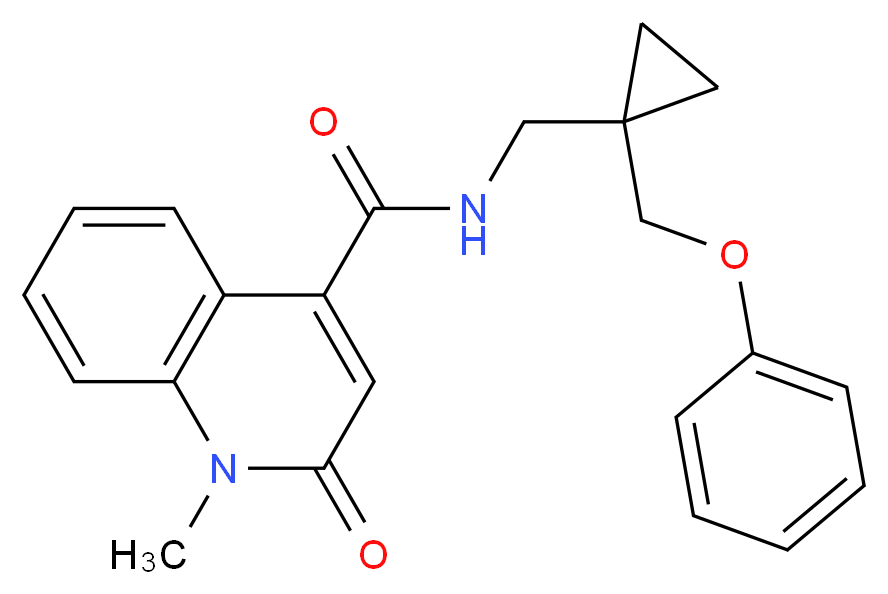 1-methyl-2-oxo-N-{[1-(phenoxymethyl)cyclopropyl]methyl}-1,2-dihydroquinoline-4-carboxamide_Molecular_structure_CAS_)