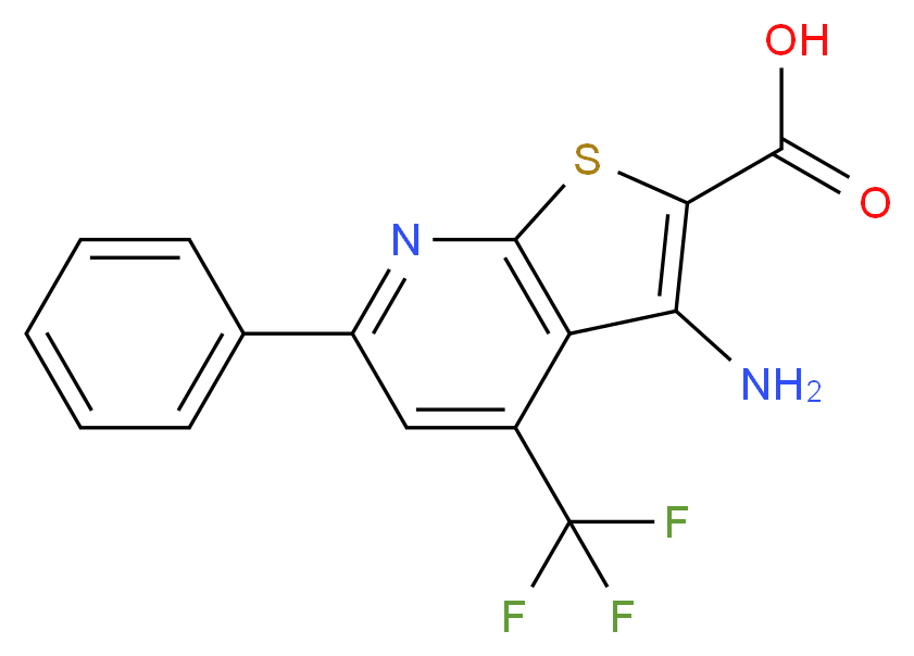 3-amino-6-phenyl-4-(trifluoromethyl)thieno[2,3-b]pyridine-2-carboxylic acid_Molecular_structure_CAS_104960-56-7)