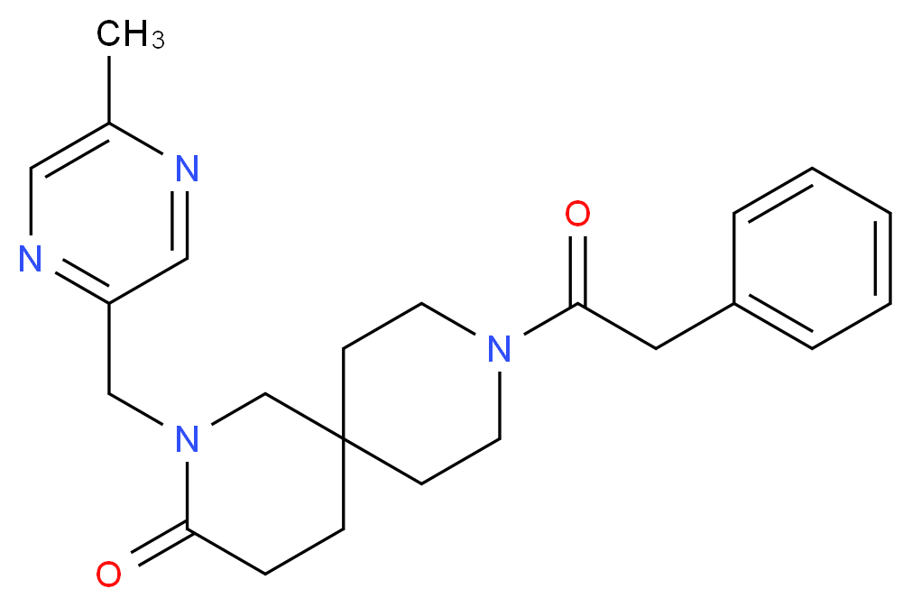 2-[(5-methylpyrazin-2-yl)methyl]-9-(phenylacetyl)-2,9-diazaspiro[5.5]undecan-3-one_Molecular_structure_CAS_)