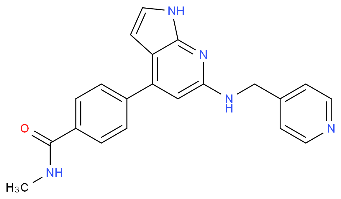N-methyl-4-{6-[(pyridin-4-ylmethyl)amino]-1H-pyrrolo[2,3-b]pyridin-4-yl}benzamide_Molecular_structure_CAS_)