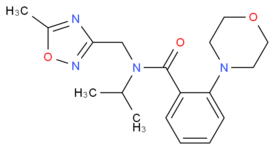 N-isopropyl-N-[(5-methyl-1,2,4-oxadiazol-3-yl)methyl]-2-morpholin-4-ylbenzamide_Molecular_structure_CAS_)
